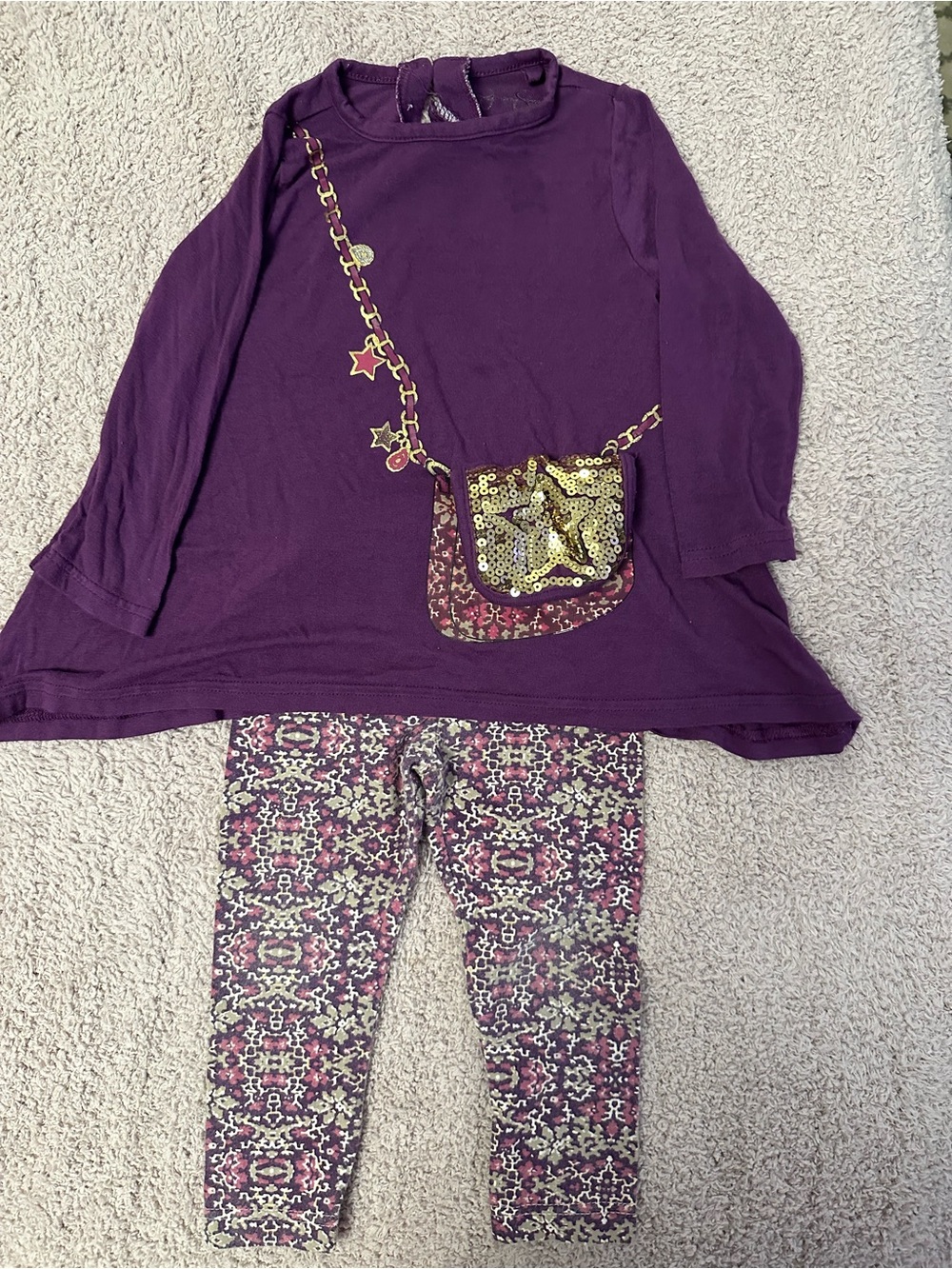 💜 Jessica Simpson 18M Sequin Purse Tunic & Leggings Set ✨